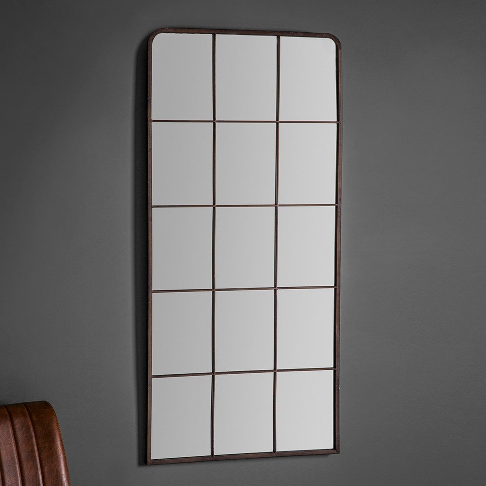 Noah Metal Grid Mirror in Black